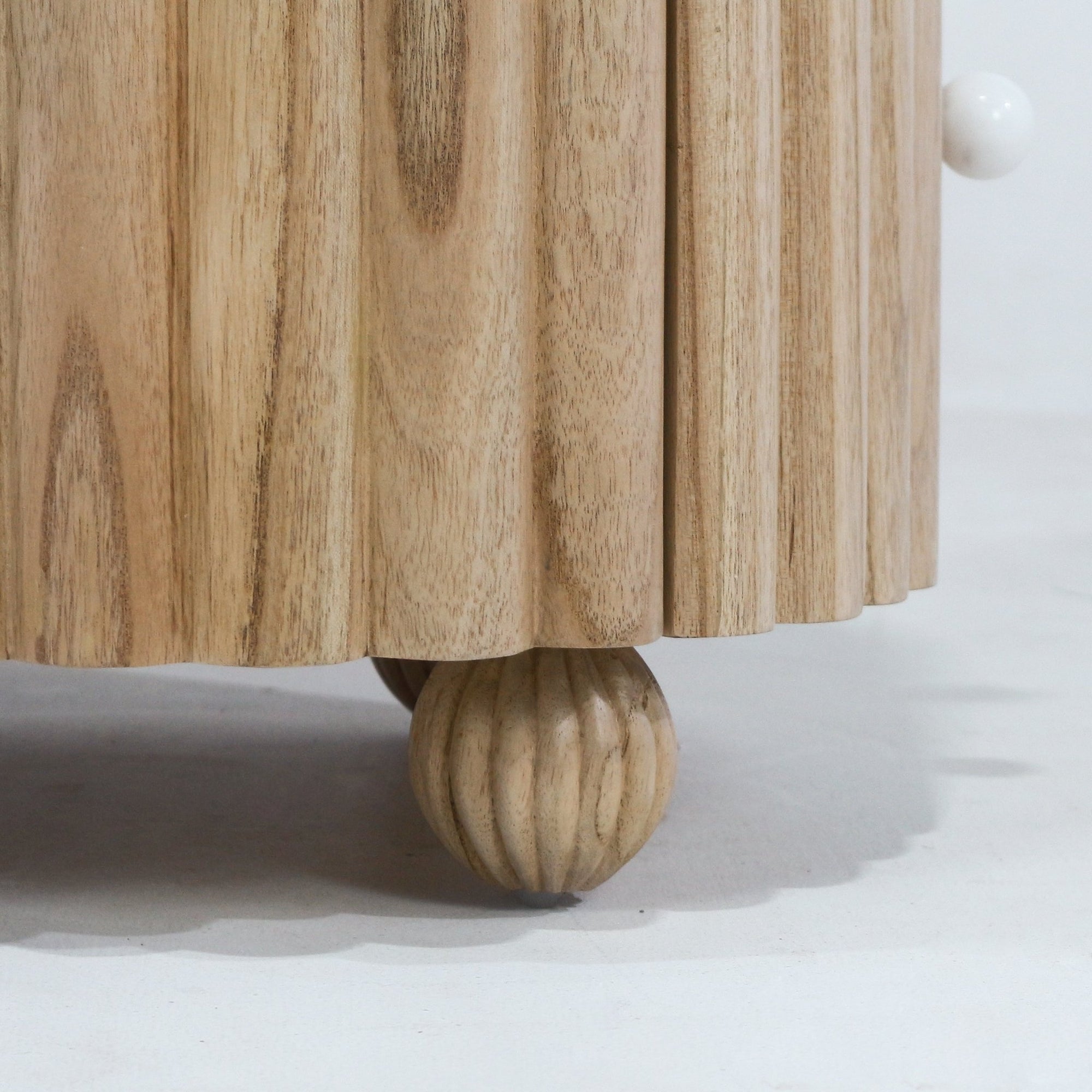 Poppy Fluted Nightstand with Marble - INTERIORTONIC