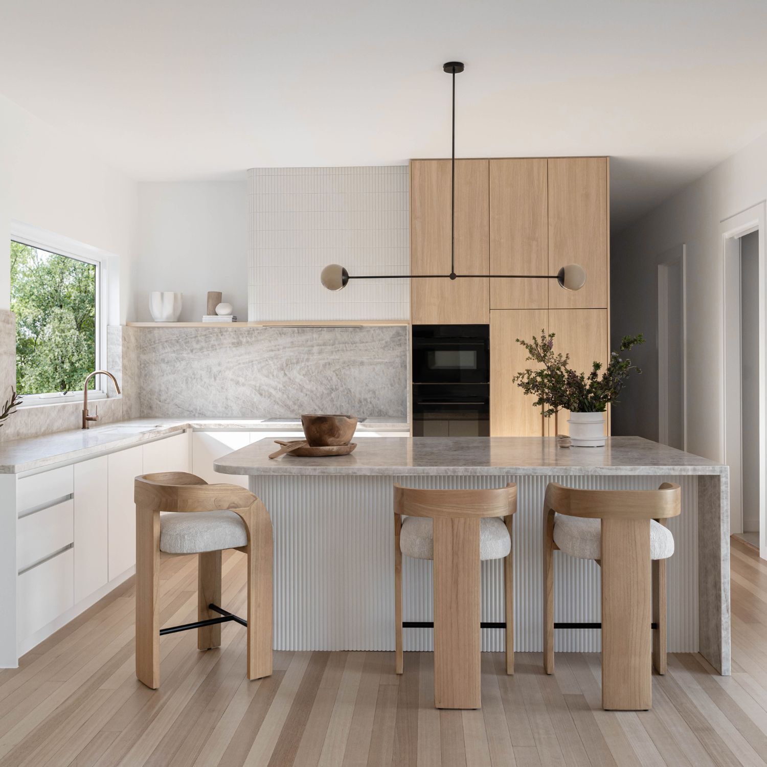 Equilibre Upholstered Bar Counter Stool with U-Back and Armrest