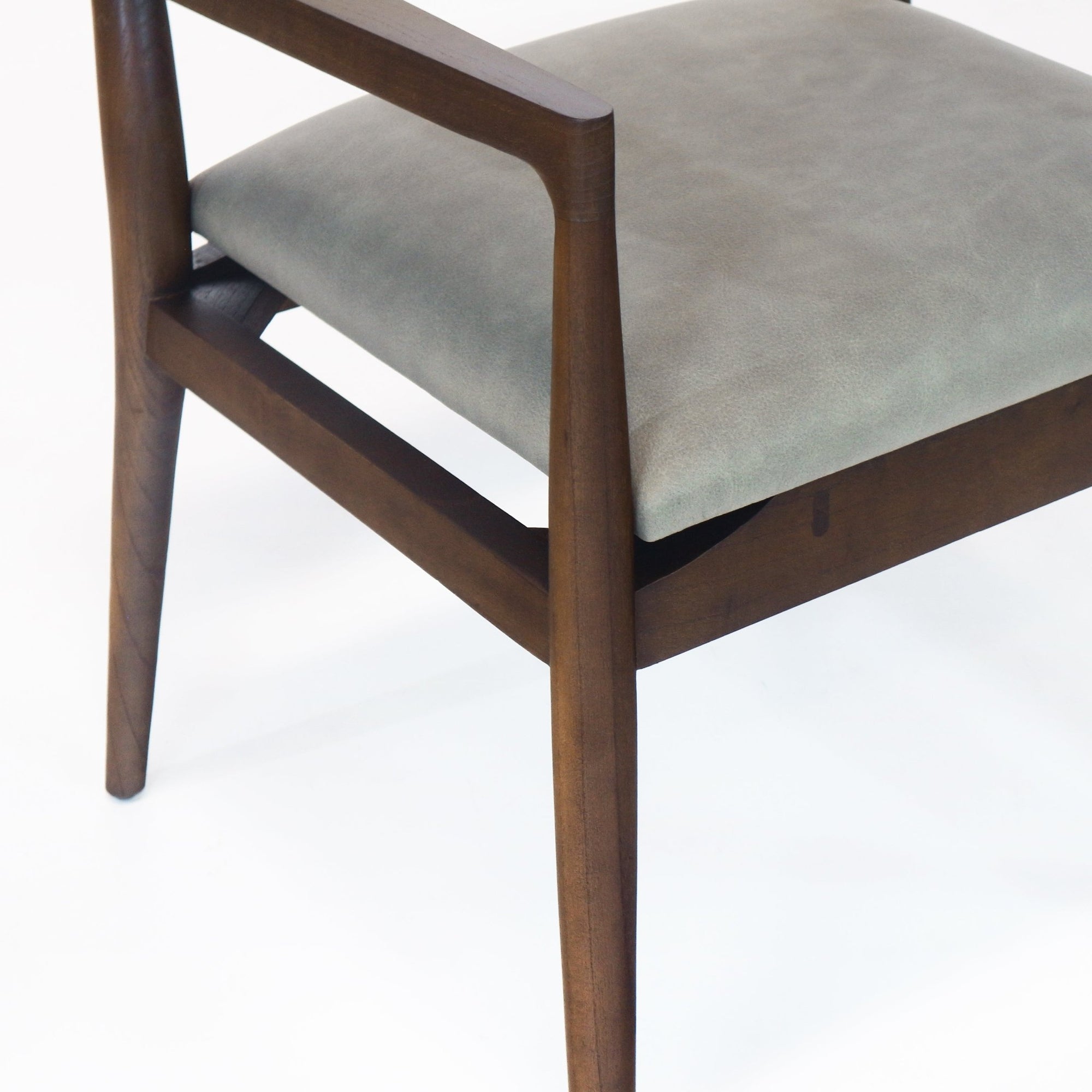 Samsara Dining Chair with Rope Backrest with Blue Leather Seat - INTERIORTONIC