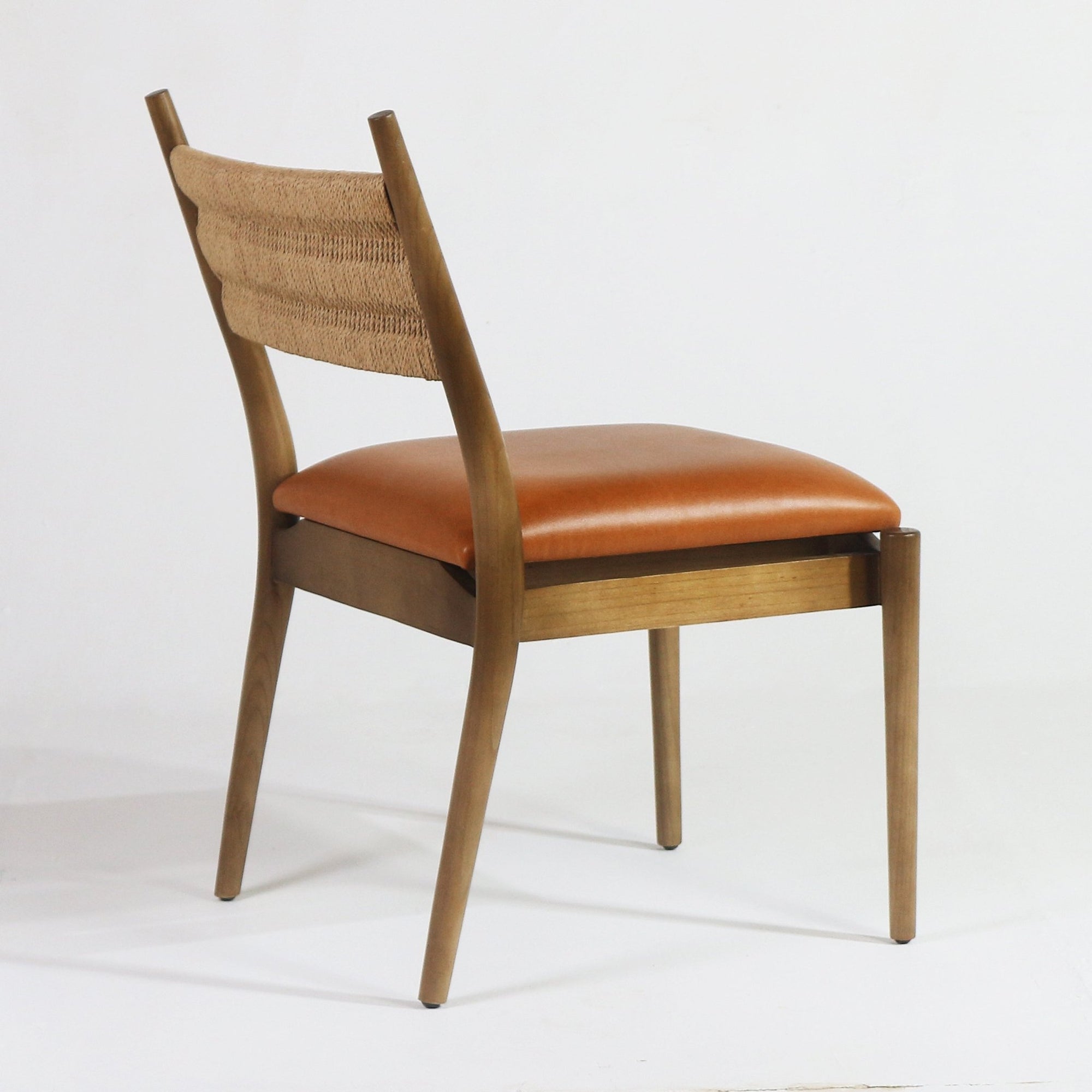 Samsara Leather & Rope Back Side Chair - INTERIORTONIC