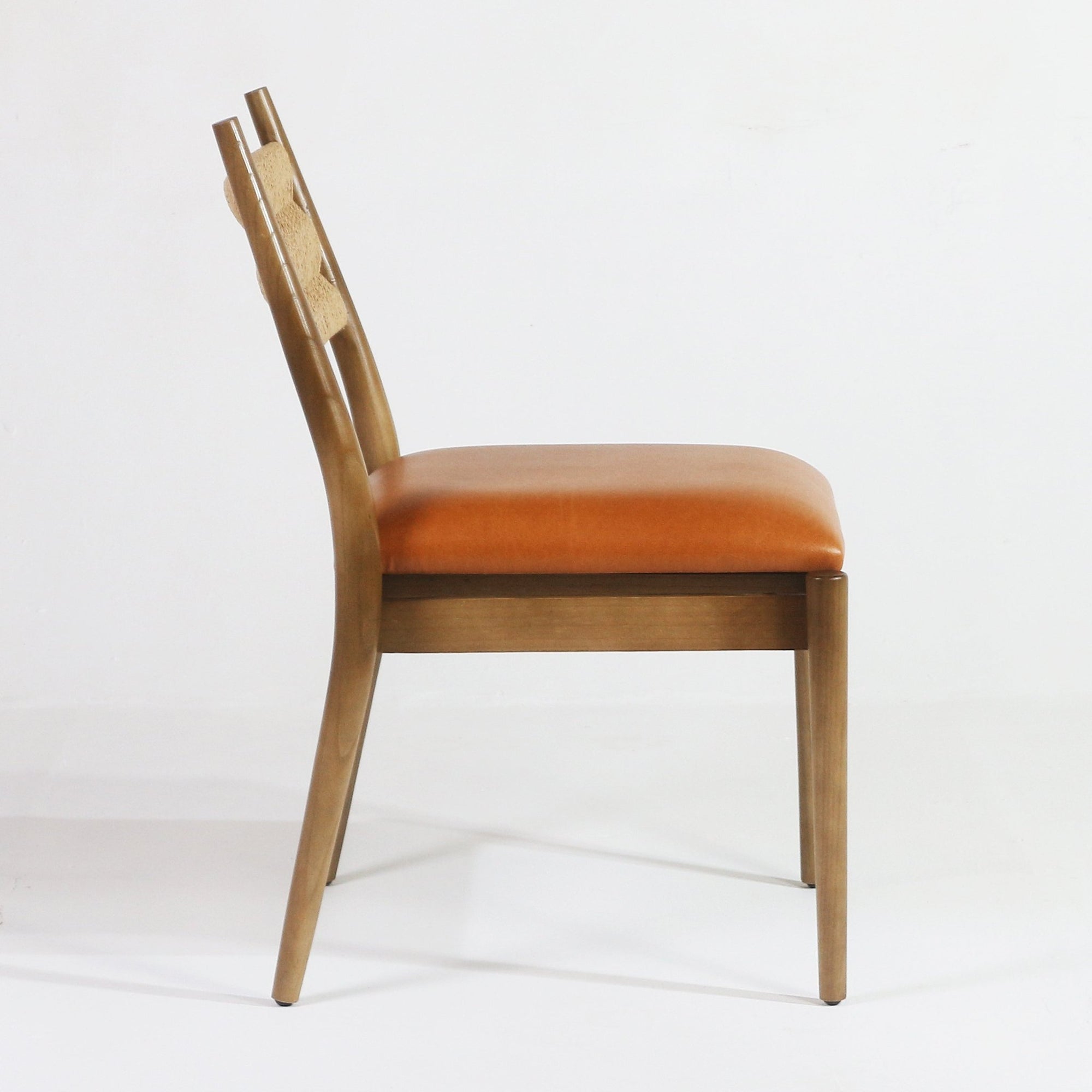 Samsara Leather & Rope Back Side Chair - INTERIORTONIC