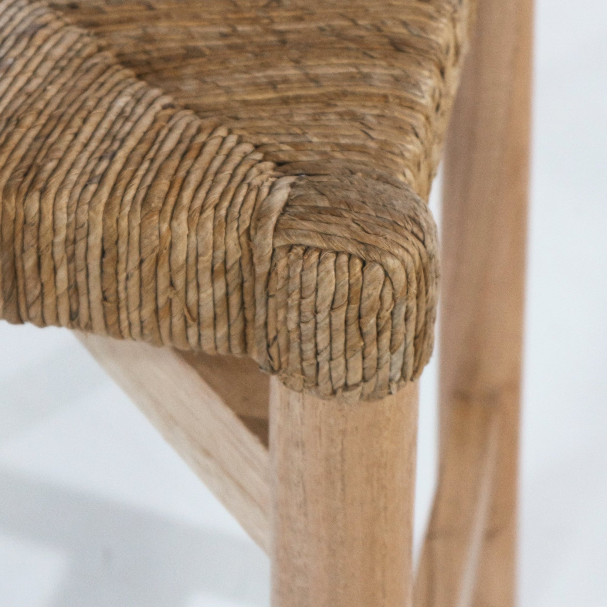 Sarande Counter Stool In Teak And Seagrass - INTERIORTONIC