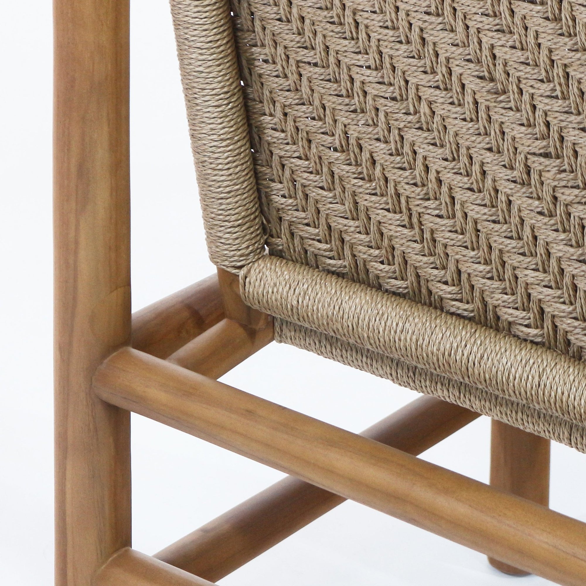 Spyros Teak & Polypropylene Woven Dining Chair - INTERIORTONIC