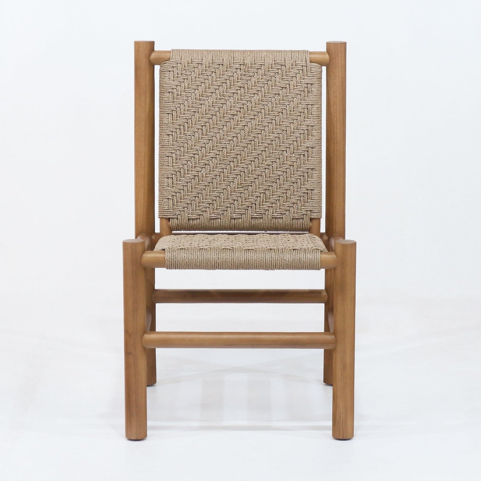 Spyros Teak & Polypropylene Woven Dining Chair - INTERIORTONIC