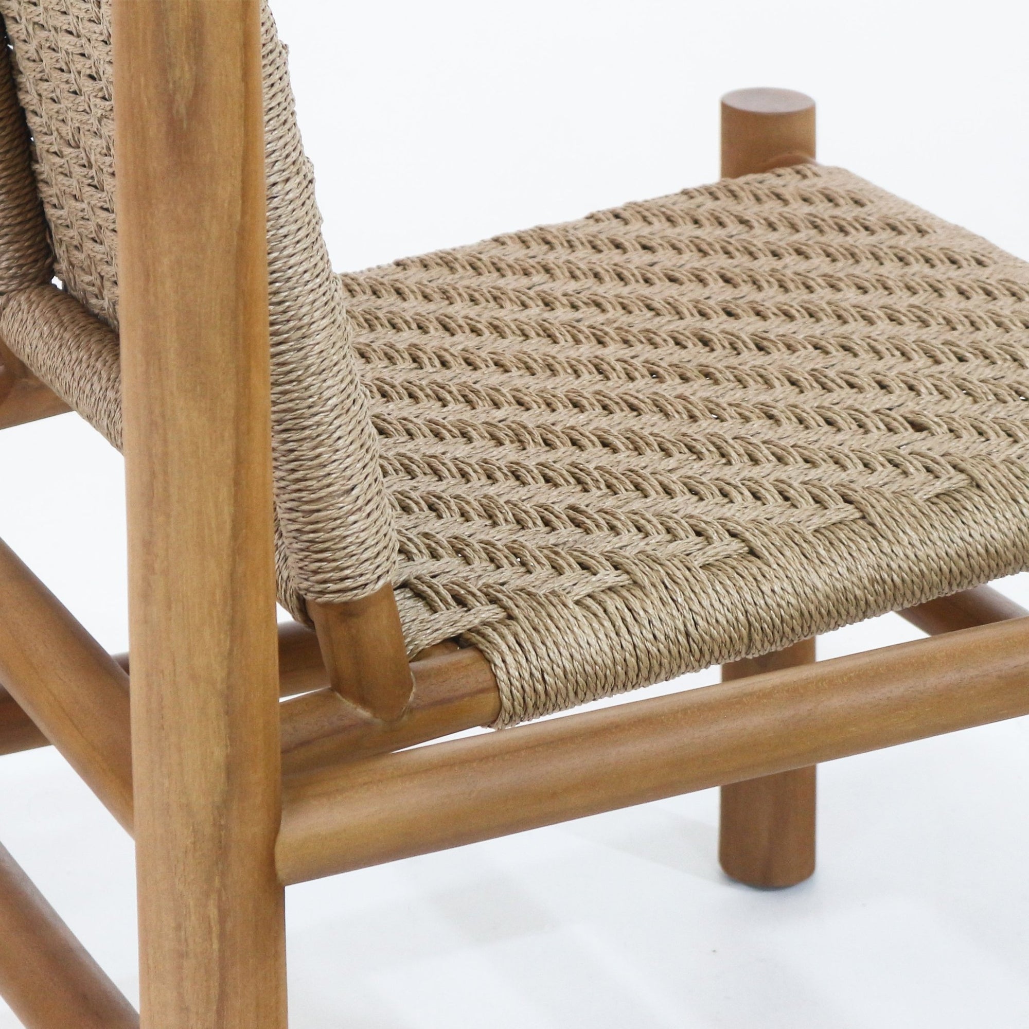 Spyros Teak & Polypropylene Woven Dining Chair - INTERIORTONIC