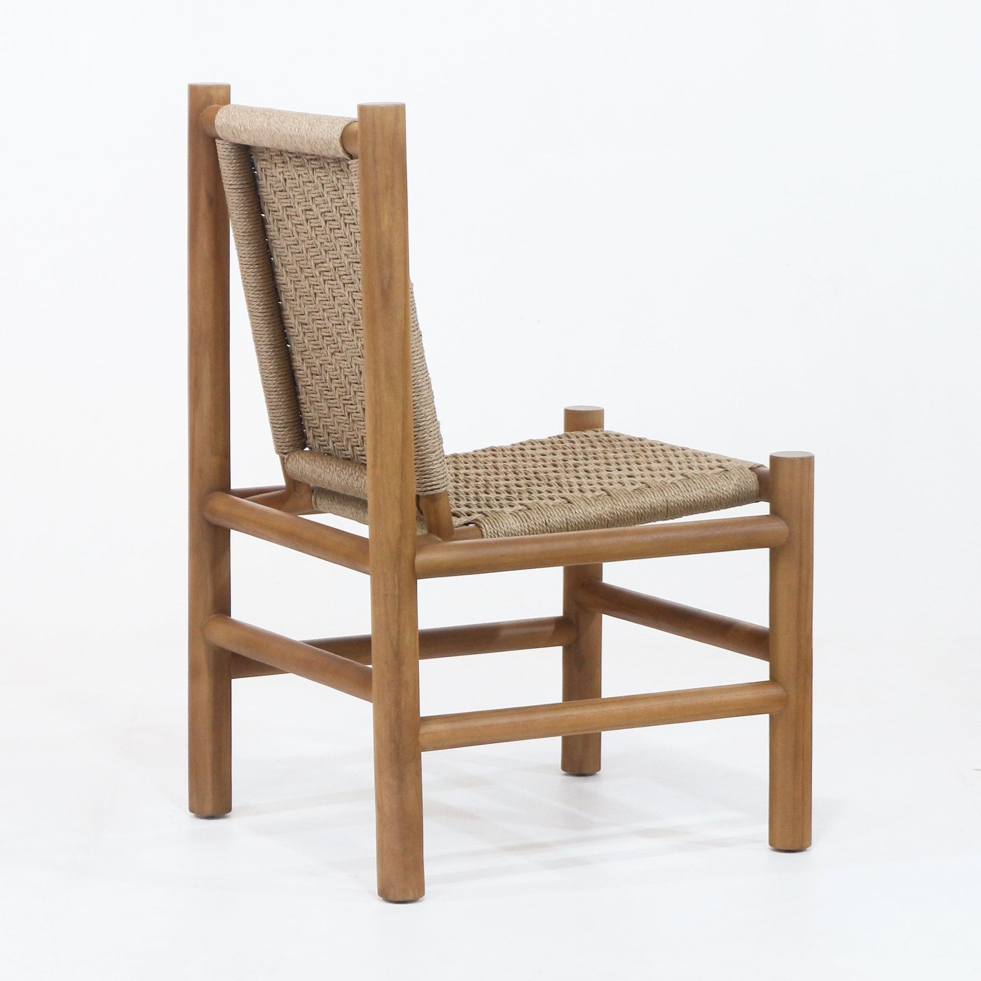 Spyros Teak & Polypropylene Woven Dining Chair - INTERIORTONIC