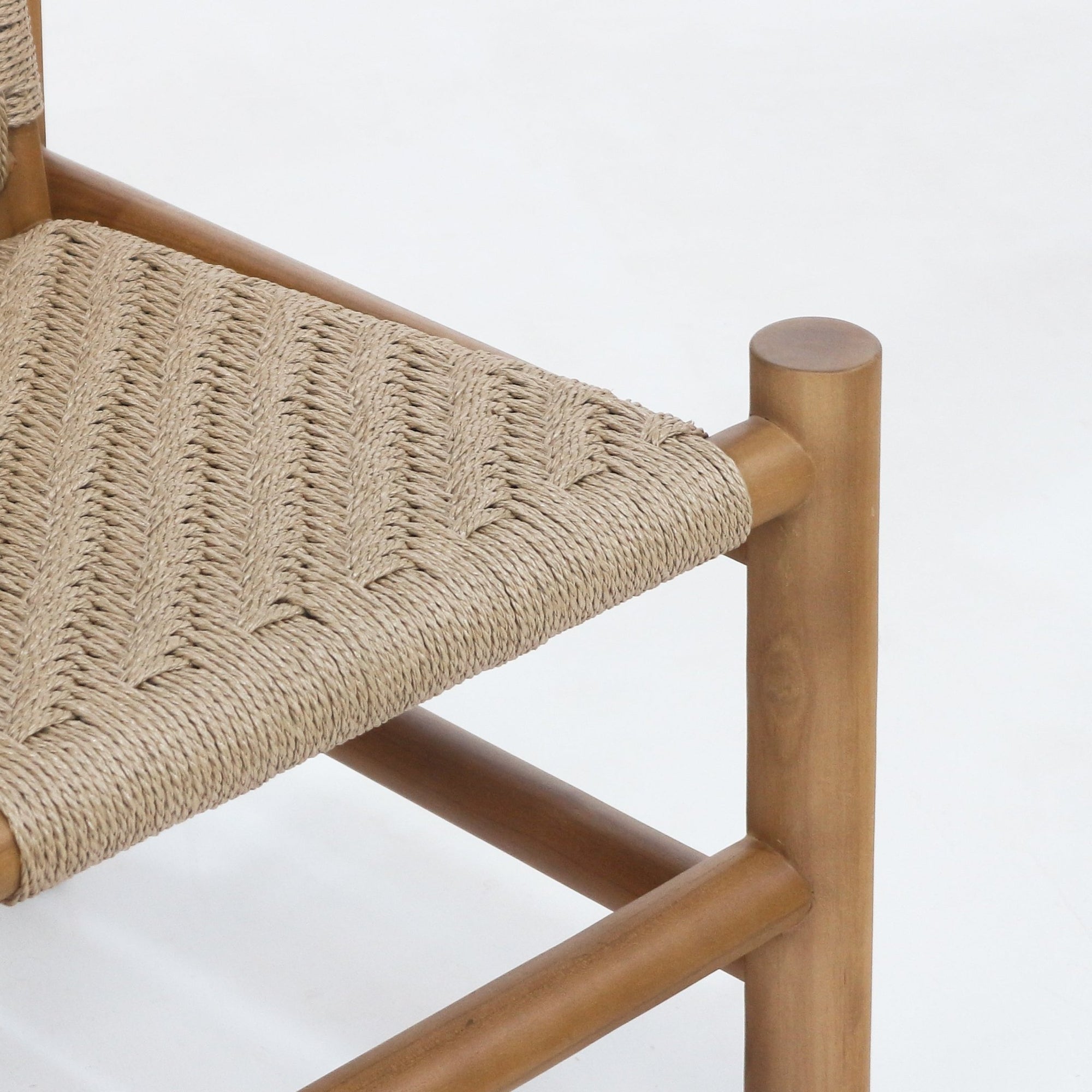 Spyros Teak & Polypropylene Woven Dining Chair - INTERIORTONIC