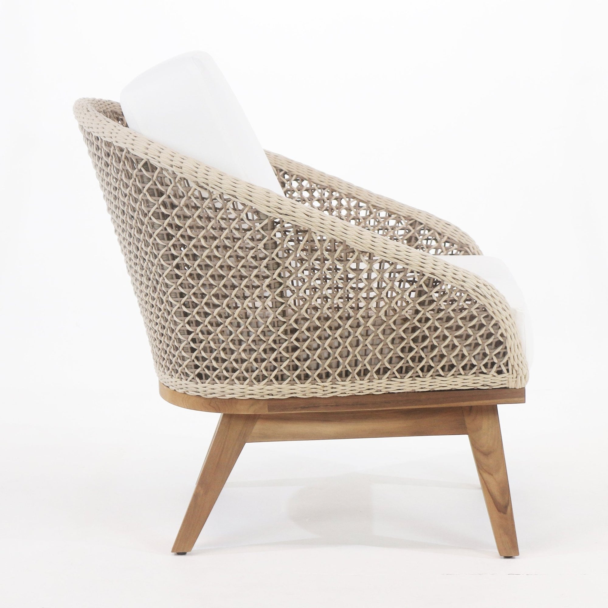 Surakarta Outdoor Accent Chair with UV protected outdoor weaving - INTERIORTONIC