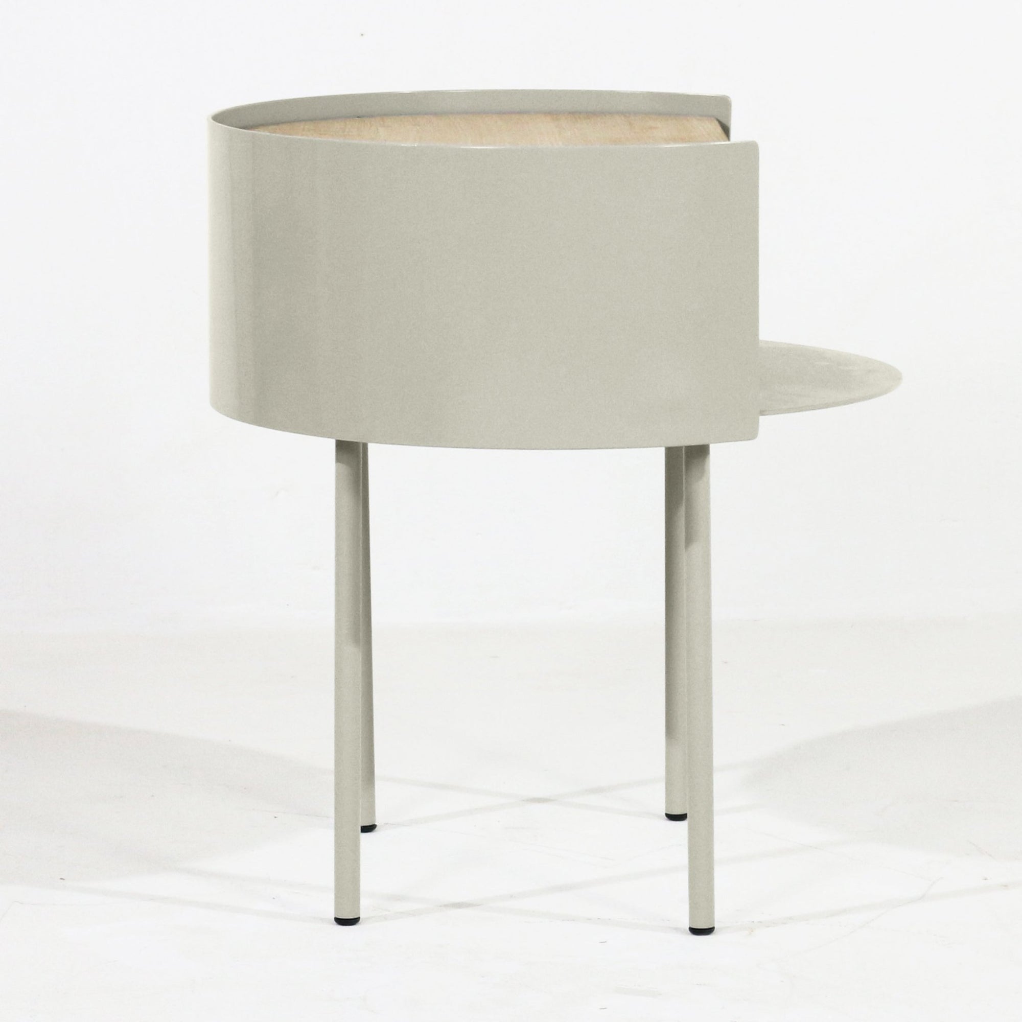 Veilleuse Nightstand With White Oak And Light Gray PC - INTERIORTONIC