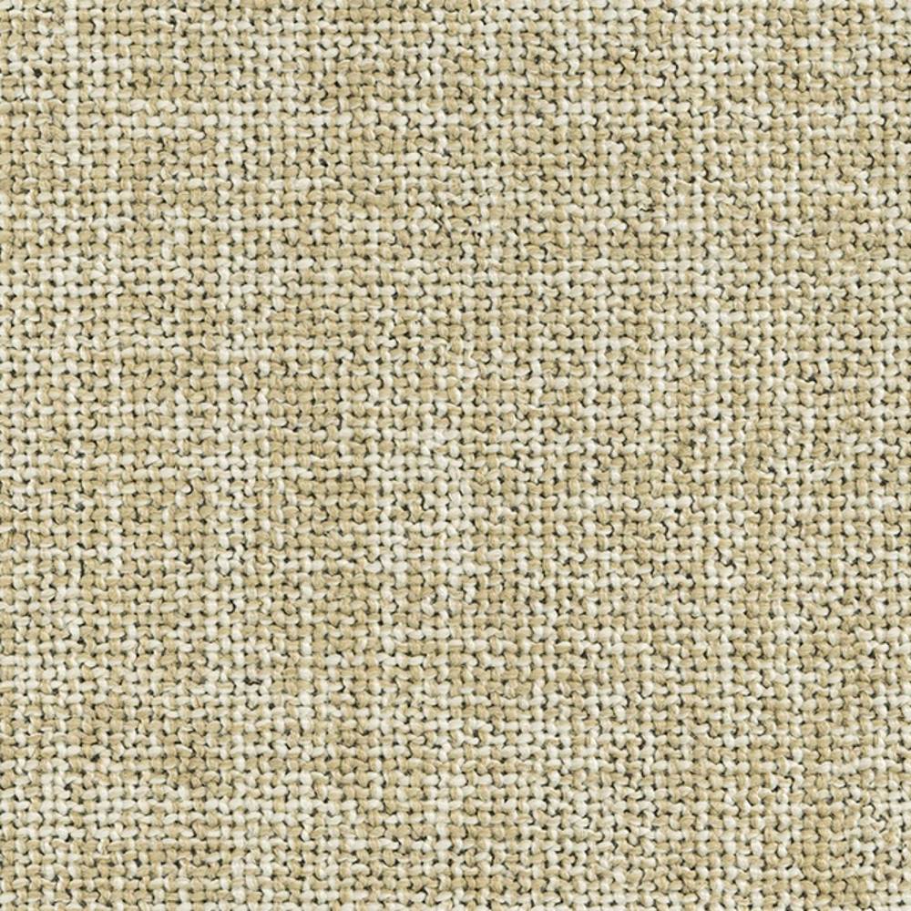 Close-up of neutral beige woven upholstery fabric, a 10% linen / 25% acrylic / 65% polyester blend with textured basket weave, ideal for contemporary sofas and heavy-duty indoor use.