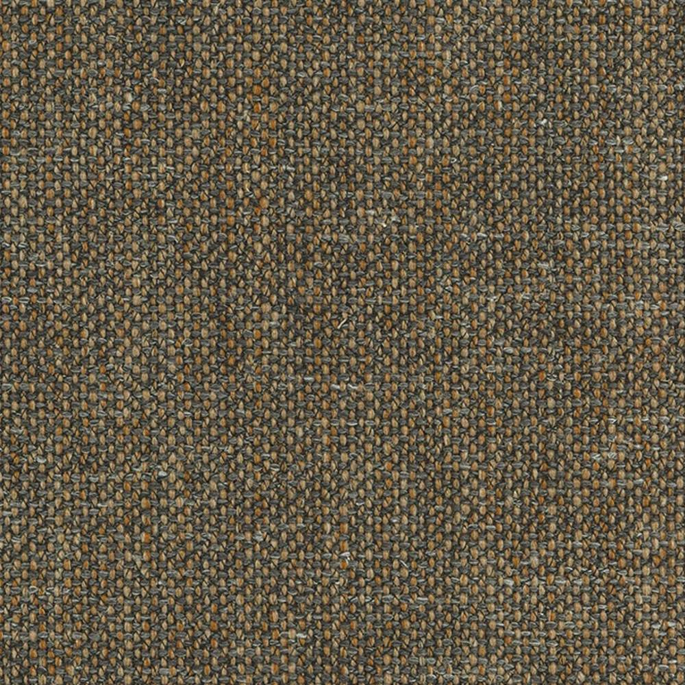 Close-up of a tightly woven beige upholstery fabric showing a linen-acrylic-polyester blend with a small pebbled basket weave in mixed tan and gray yarns, ideal for sofas and neutral indoor decor.