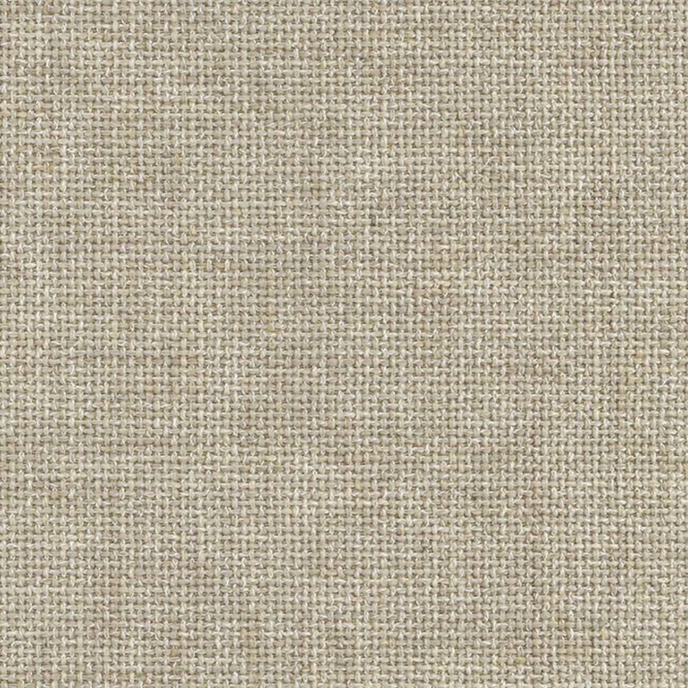Close-up of neutral beige woven upholstery fabric showing a tight basket weave and linen-acrylic-polyester blend texture, ideal for sofas and indoor neutral upholstery.