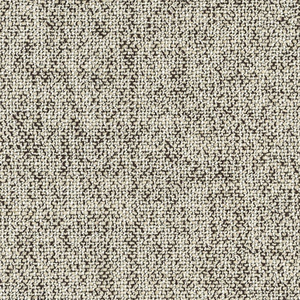 Close-up of beige and cream woven upholstery fabric with subtle taupe specks and a heavy-duty textured weave, ideal for contemporary sofas; 15% cotton, 22% rayon, 23% acrylic, 5% linen, 35% triacetate.