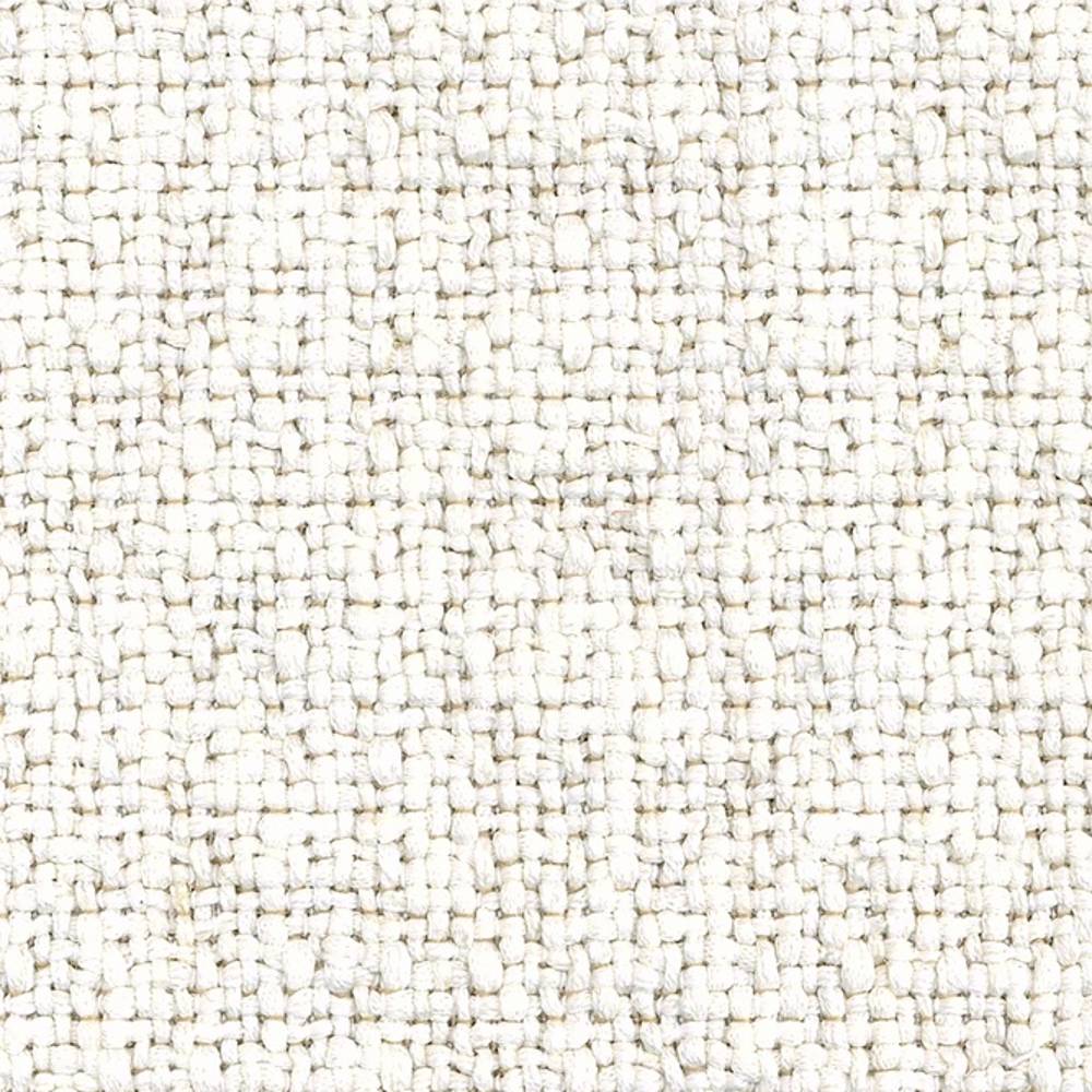 Close-up of cream-beige woven upholstery fabric with a nubby, basketweave texture; linen-rayon-cotton-polyester blend ideal for contemporary sofas.