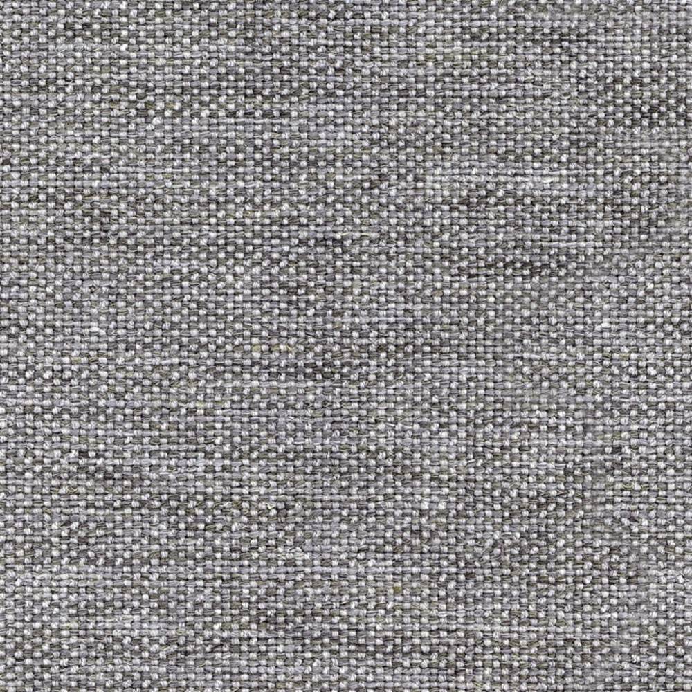 Close-up of a neutral beige-gray woven upholstery fabric swatch showing textured basketweave appearance; 5% wool, 10% linen, 36% acrylic and 49% triacetate blend suitable for modern sofas.