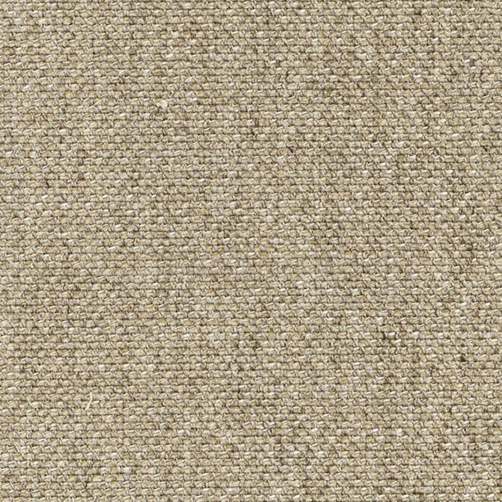 Close-up of beige cream woven upholstery fabric for contemporary sofas in a 6% linen, 35% rayon, 20% acrylic, 39% polyester blend, showing a textured basketweave pattern.
