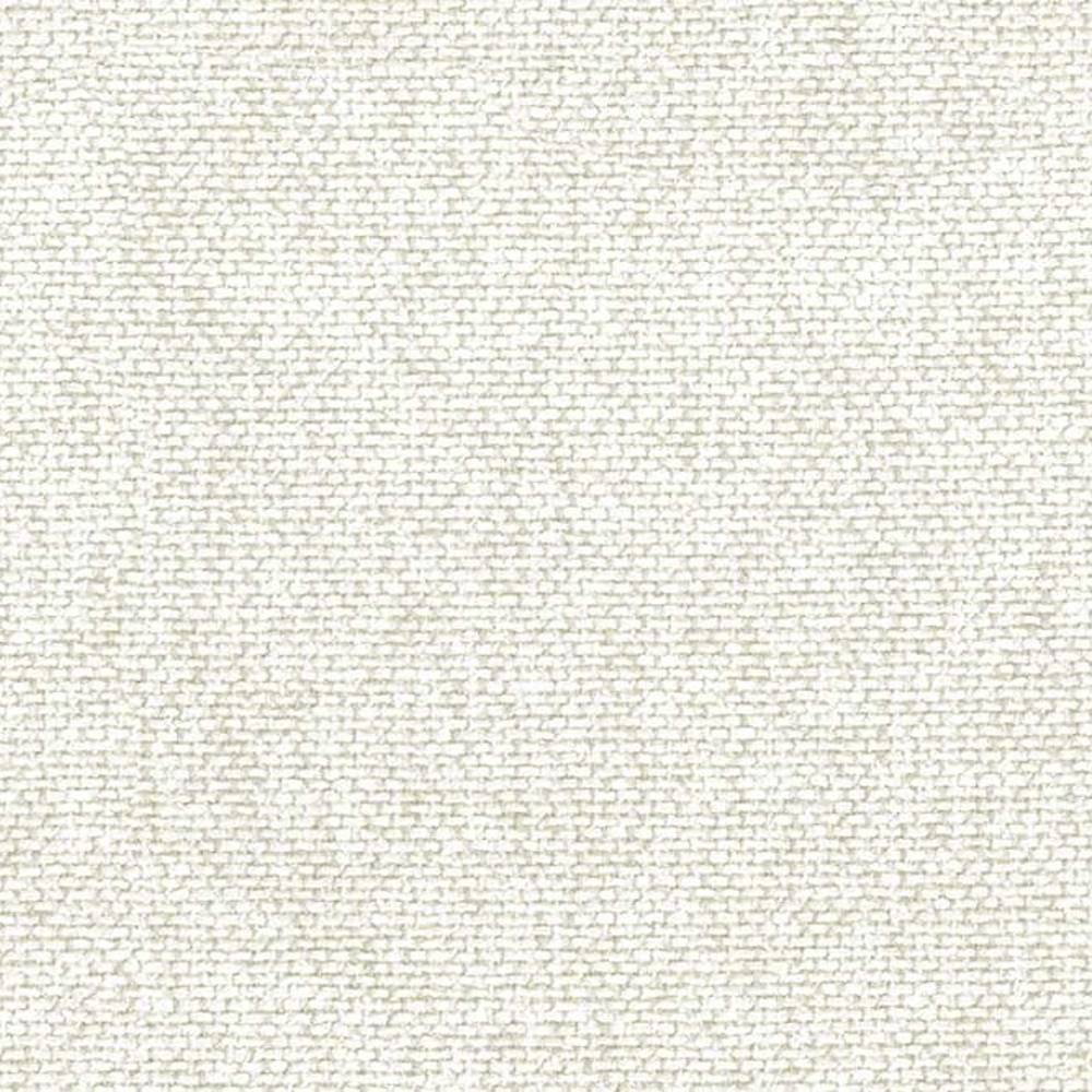 Close-up of ivory woven upholstery fabric for sofas, a neutral 15% cotton / 20% rayon / 65% polyester blend with a subtle contemporary textured weave.
