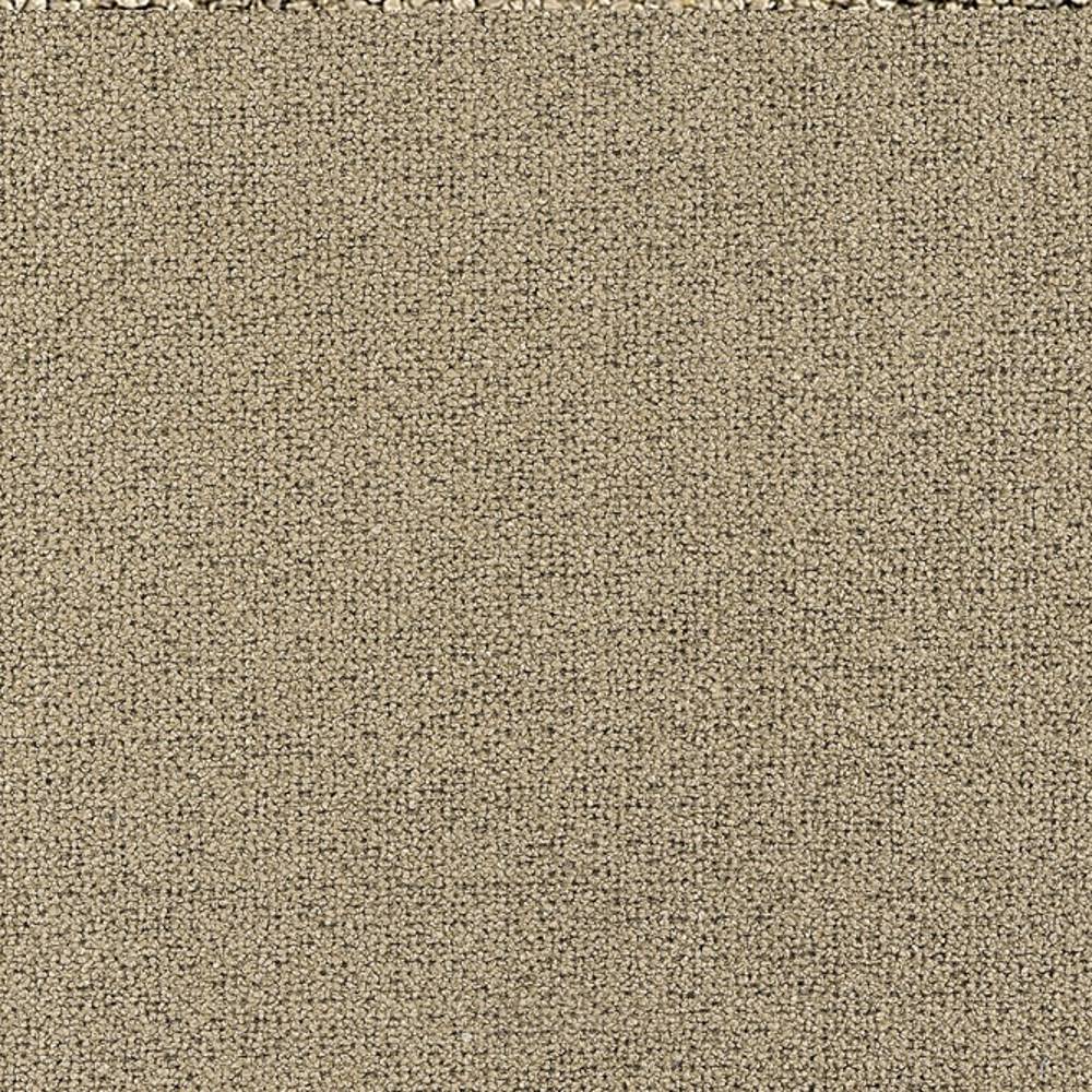 Close-up of beige upholstery fabric swatch showing tight looped texture; 68% rayon, 32% polyester blend, neutral durable fabric ideal for sofas.