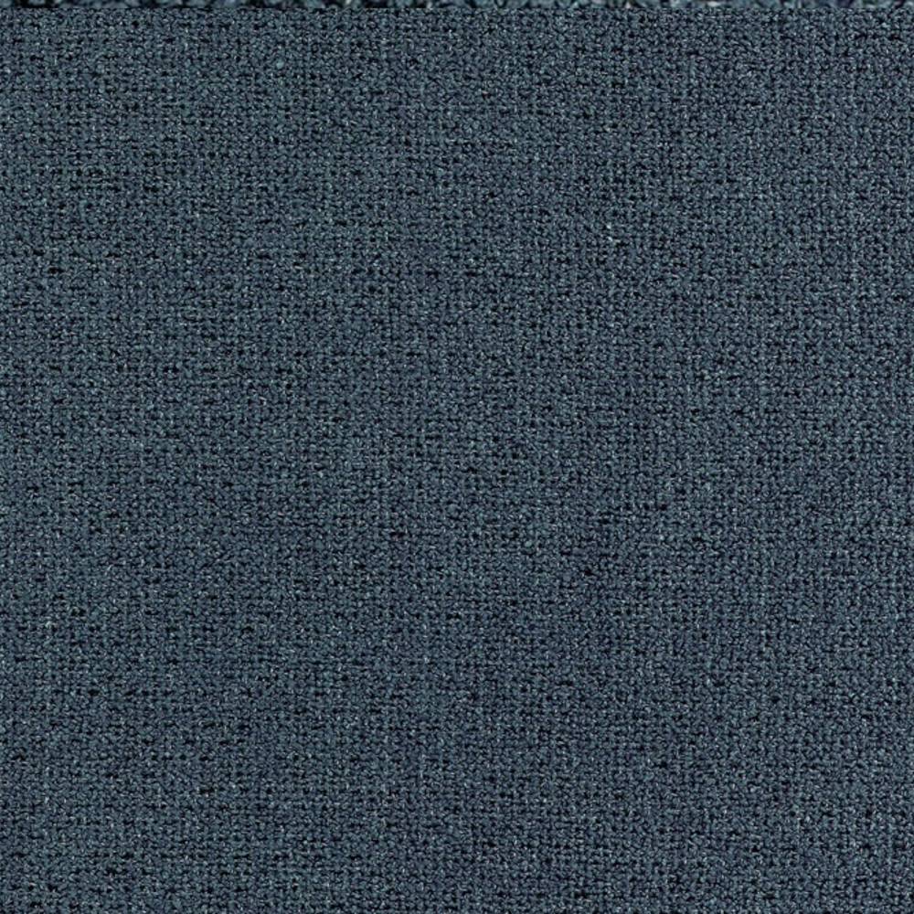 Close-up of dark neutral upholstery fabric with a tight textured weave, 68% rayon and 32% polyester, shown as a sofa-grade textile sample.