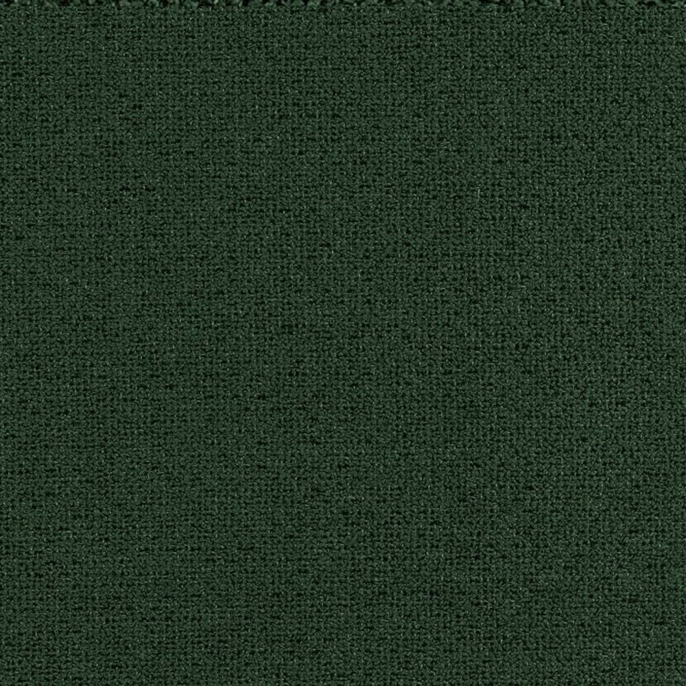 Close-up of a dark green upholstery fabric swatch in 68% rayon and 32% polyester, showing a tight, even looped texture suitable for sofa and indoor upholstery.