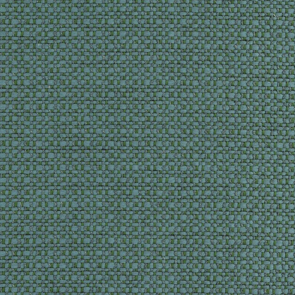 Close-up of teal-green woven upholstery fabric showing a tight basket-weave texture, ideal for contemporary sofa use; 78% rayon and 22% polyester.