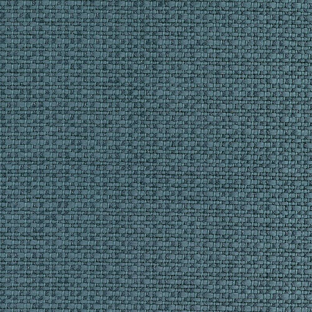 Close-up of teal woven upholstery fabric showing a tight textured basketweave pattern; 78% rayon and 22% polyester, ideal for contemporary sofa applications.