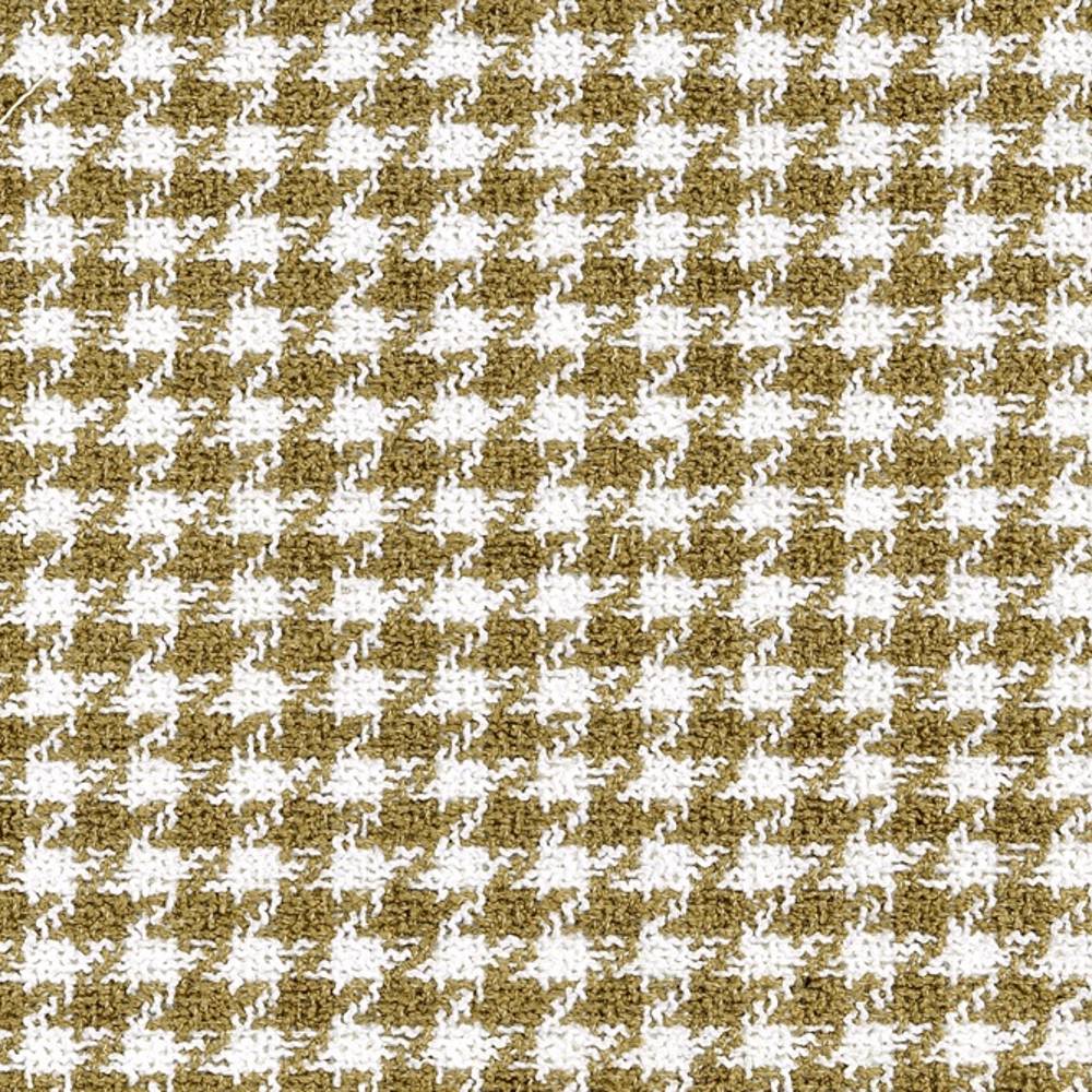 Close-up of beige and white houndstooth woven upholstery fabric for sofas, textured contemporary/modern look; 68% rayon, 32% triacetate with a 0.75 in x 0.75 in pattern repeat.