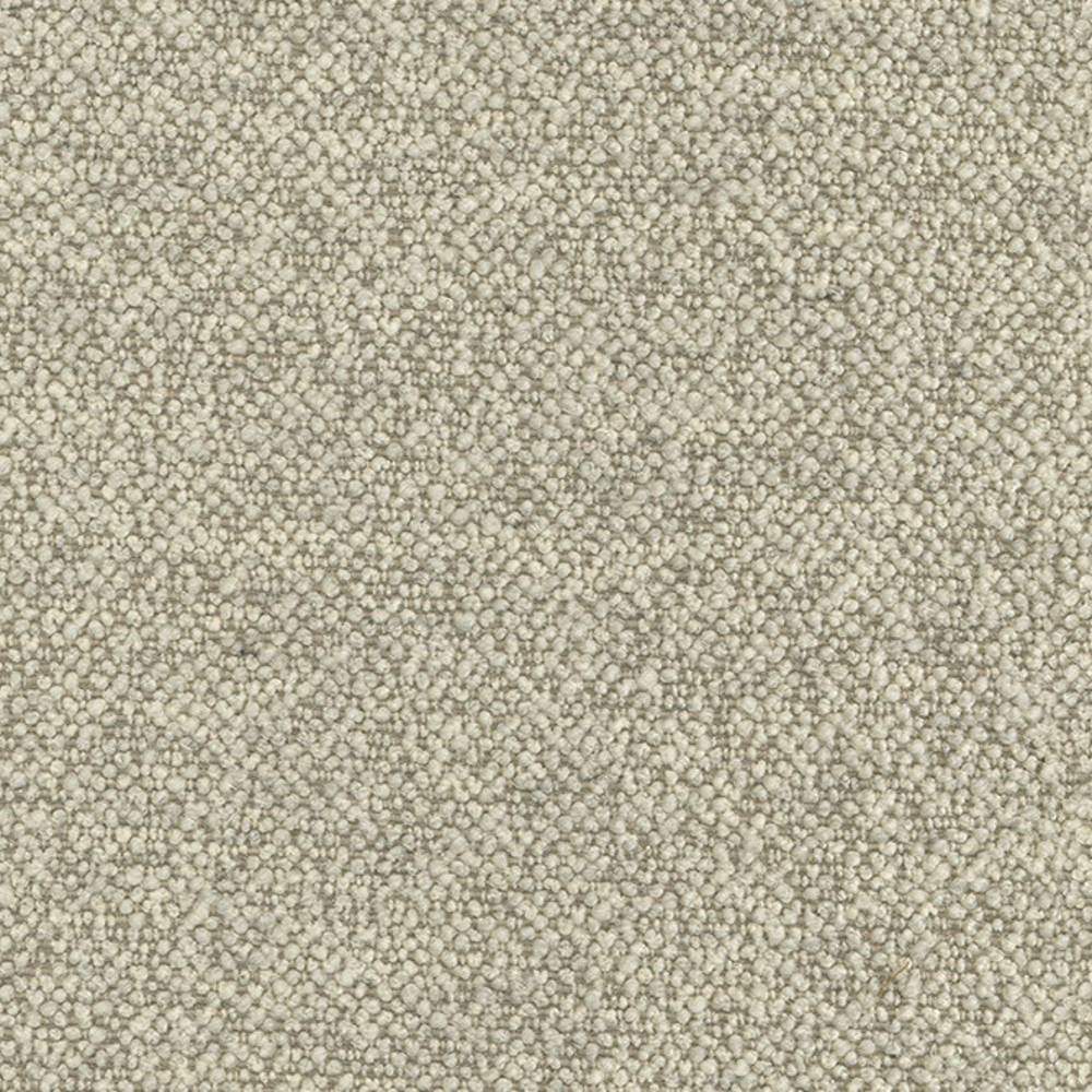 Close-up of cream boucle upholstery fabric showing dense pebble-like looped texture; 14% wool, 22% acrylic, 64% polyester blend for contemporary sofa upholstery.