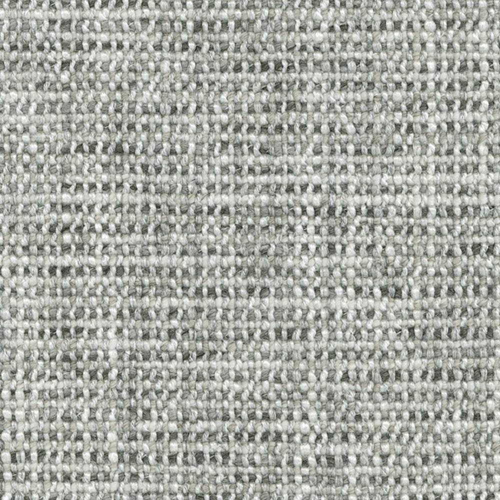 Close-up of light gray wool-blend upholstery fabric (18% wool, 67% acrylic, 15% polyester) showing a tight, neutral woven texture suited for contemporary sofas.
