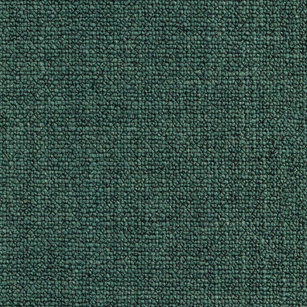 Close-up of deep teal wool-blend upholstery fabric (18% wool, 57% acrylic, 24% polyester) showing dense looped texture ideal for contemporary sofas and heavy-duty indoor use.