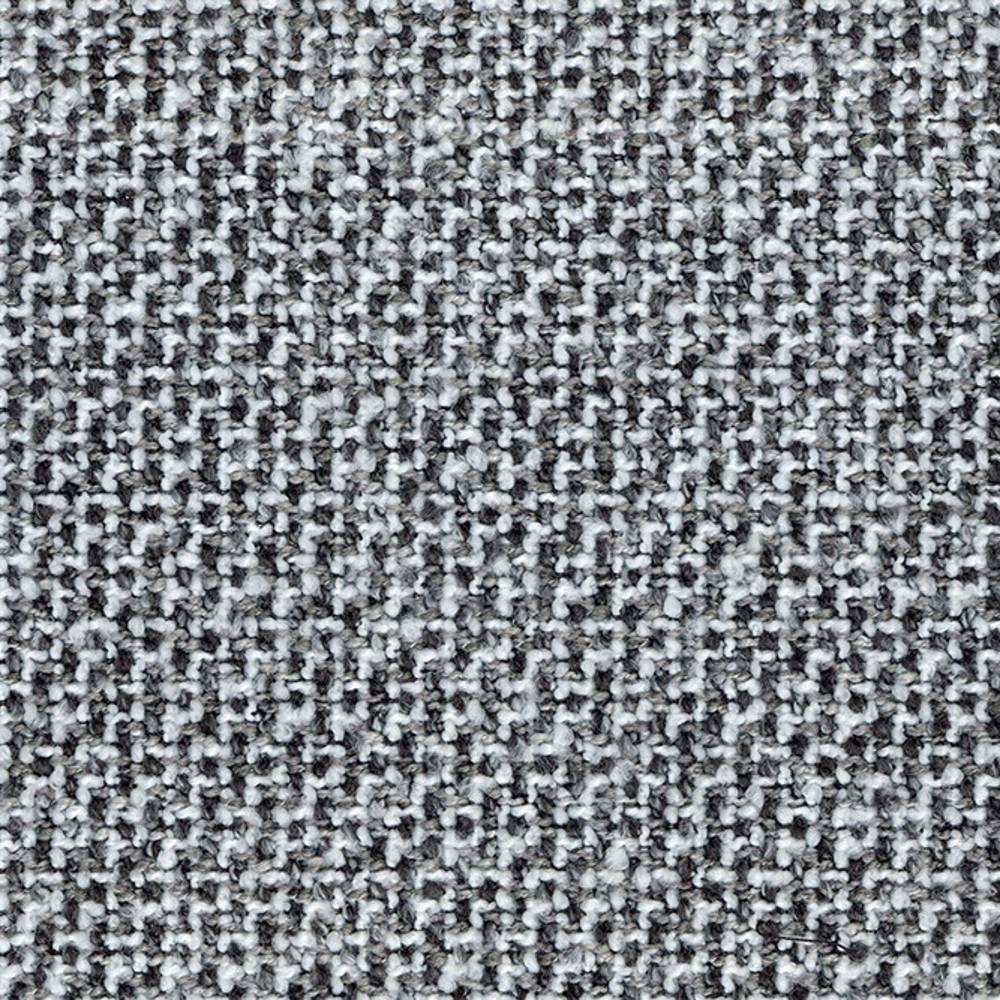 Close-up of gray and black houndstooth upholstery fabric showing a textured woven loop; contract-grade blend of 10% wool, 30% acrylic, 58% polyester and 2% linen suitable for contemporary sofas.