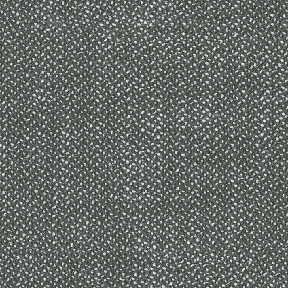 Close-up of gray speckled upholstery fabric with small white flecks and a tight textured weave, suitable for contemporary sofas; 30% wool, 50% acrylic, 20% polyester.