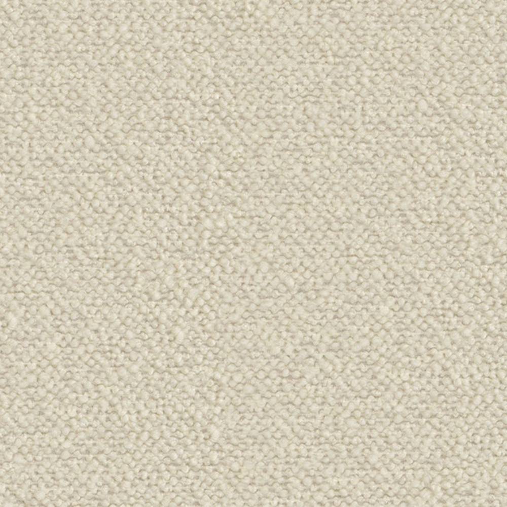 Close-up of beige bouclé upholstery fabric swatch showing a soft looped texture; 30% wool, 50% acrylic, 20% polyester blend suitable for heavy-duty sofa use.