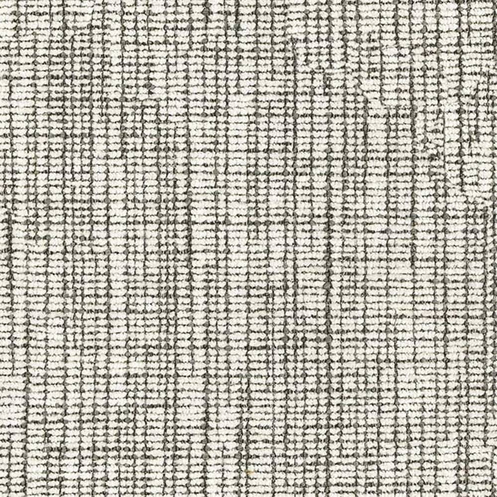 Close-up of beige and gray textured upholstery fabric in a rayon-wool-acrylic blend, showing a subtle grid-like weave and slub texture, ideal for contemporary sofa upholstery.