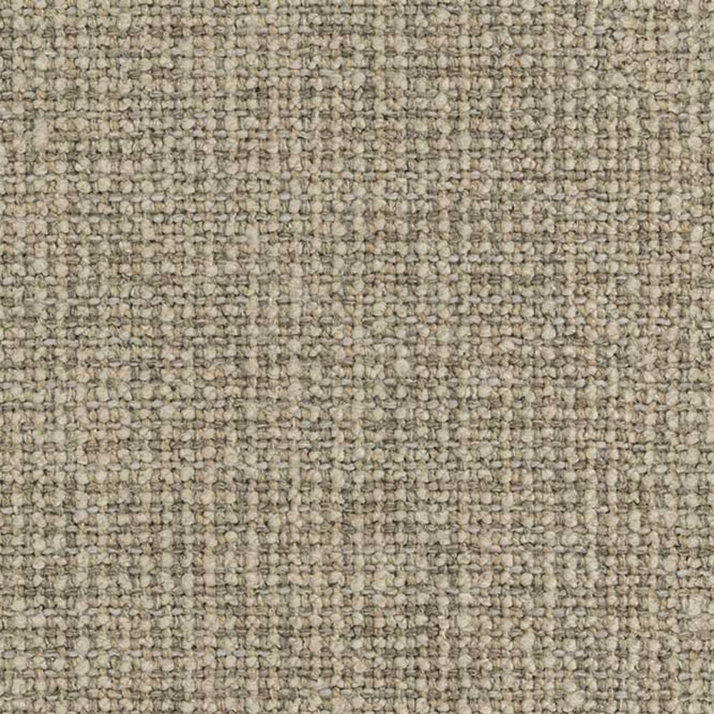 Close-up of beige woven upholstery fabric showing a textured looped weave; contemporary sofa fabric blend of 8% wool, 10% linen, 35% acrylic and 47% polyester.