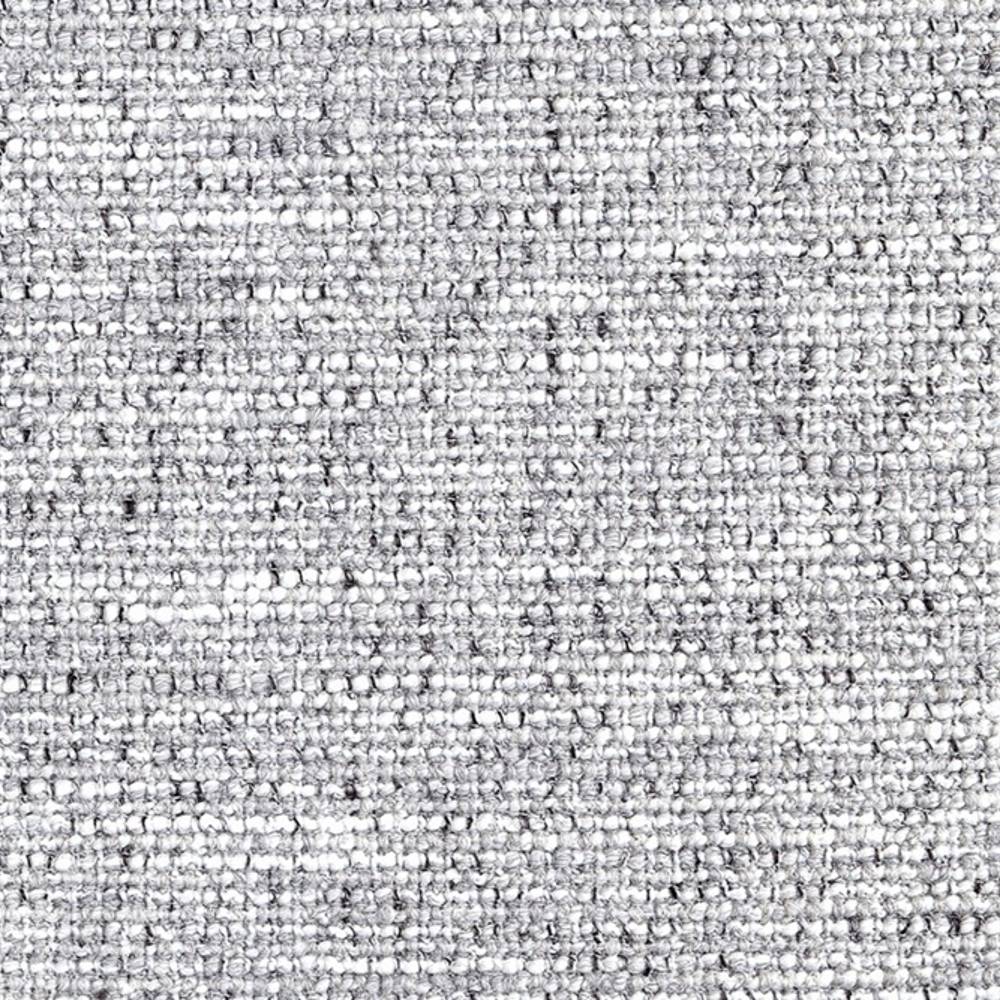 Close-up of cream-white boucle upholstery fabric showing a looped woven texture with subtle gray flecks; 15% wool, 42% acrylic, 43% polyester.