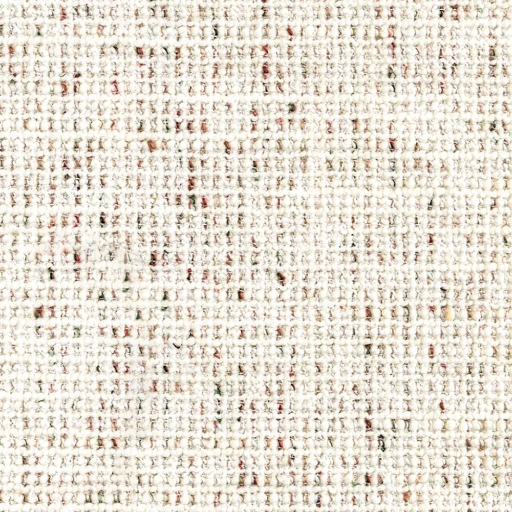 Close-up of cream boucle upholstery fabric showing a tight woven loop texture with subtle beige and muted colored flecks; 15% wool, 42% acrylic, 43% polyester, ideal for sofa upholstery.