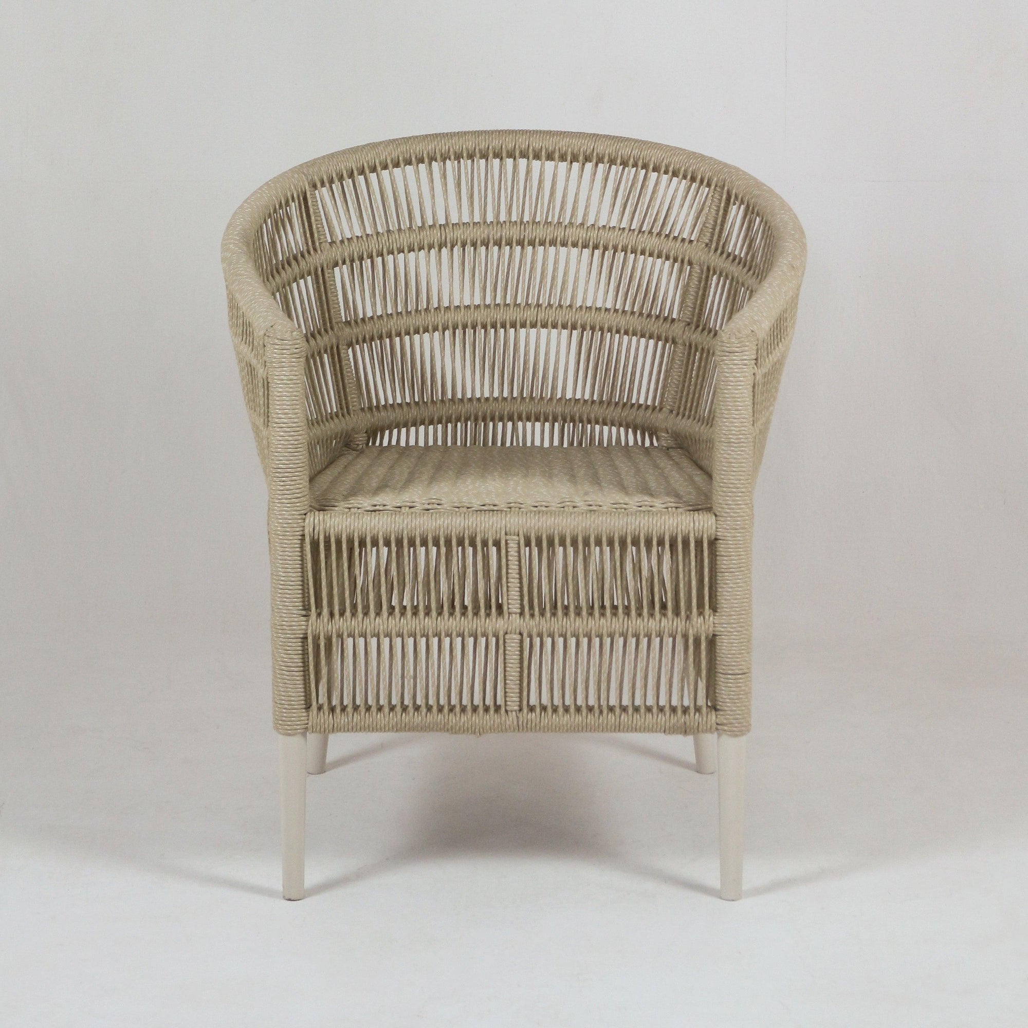 Flora Woven Corded Rattan Outdoor Chair - INTERIORTONIC