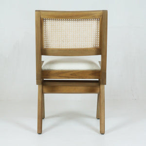 Upholstered Jeanneret Armless Side Chair Solid Ash - INTERIORTONIC