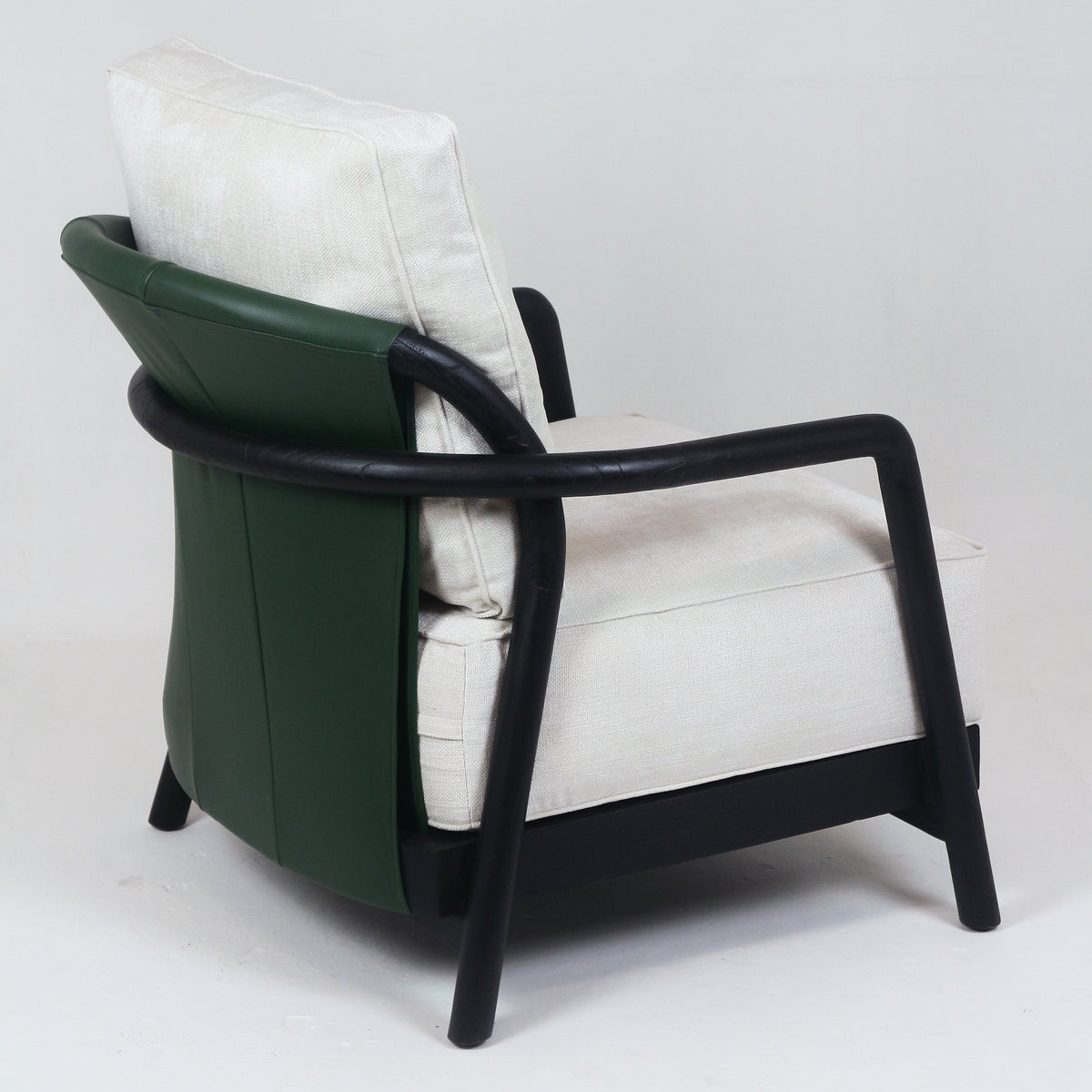 Cabriche Solid Teak &amp; Leather Arm Chair - INTERIORTONIC