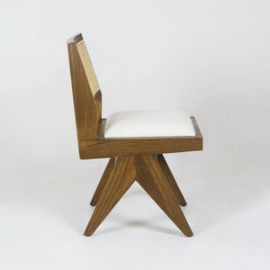 Upholstered Jeanneret Armless Side Chair Solid Ash - INTERIORTONIC