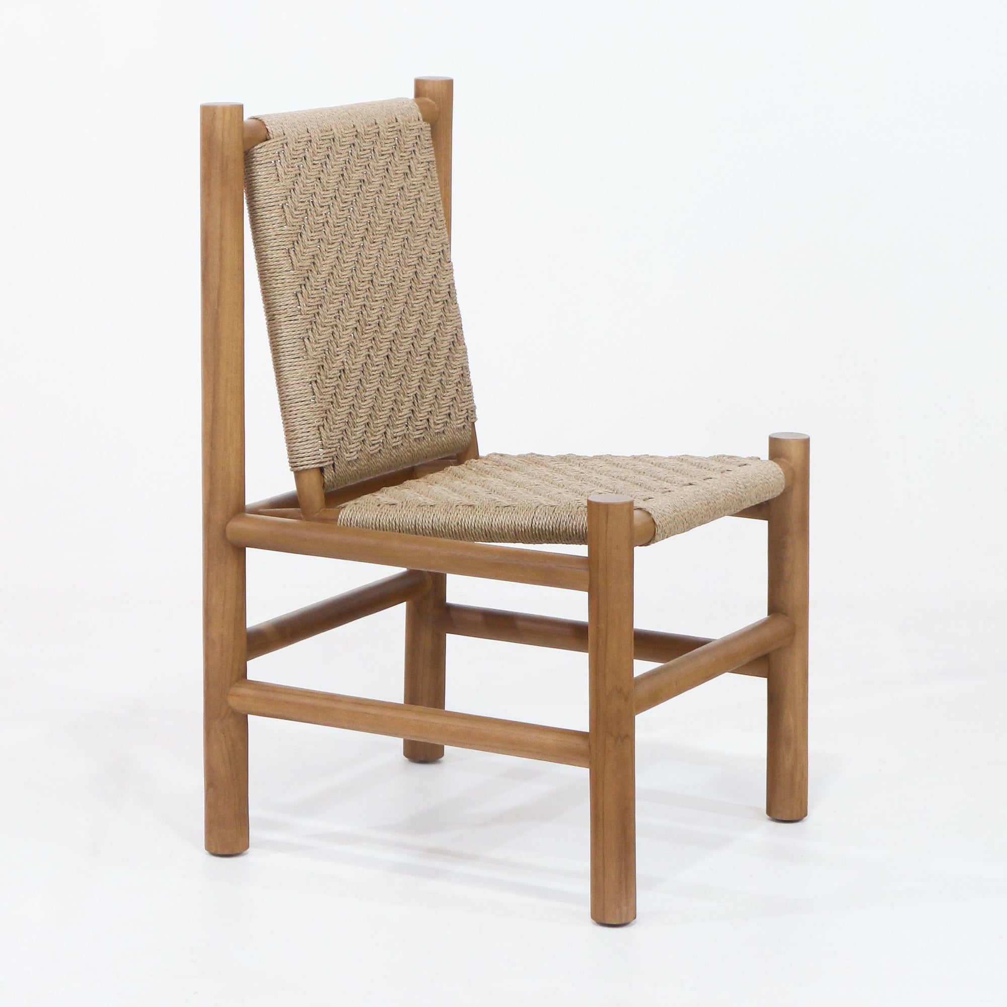 Spyros Teak & Polypropylene Woven Dining Chair - INTERIORTONIC