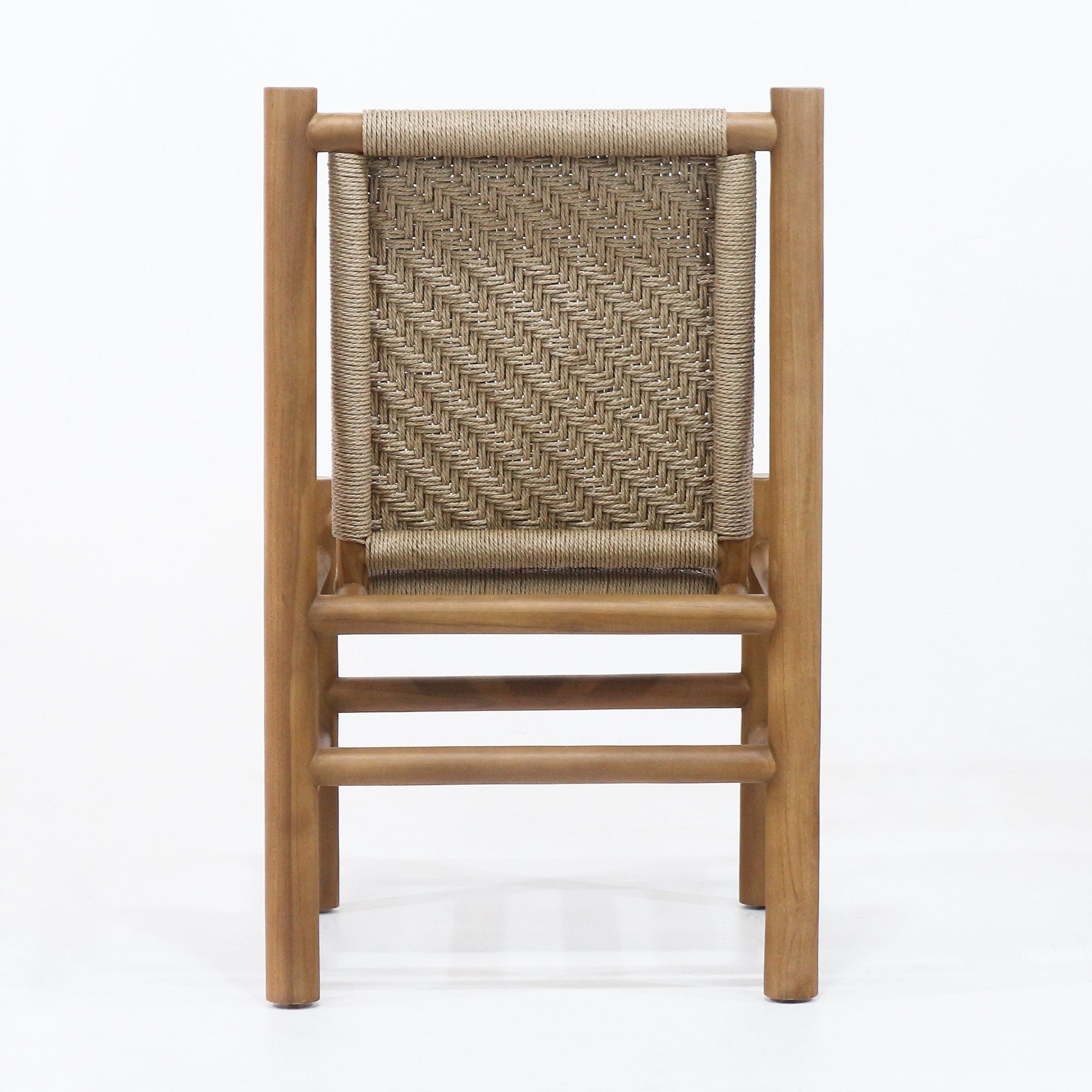 Spyros Teak & Polypropylene Woven Dining Chair - INTERIORTONIC
