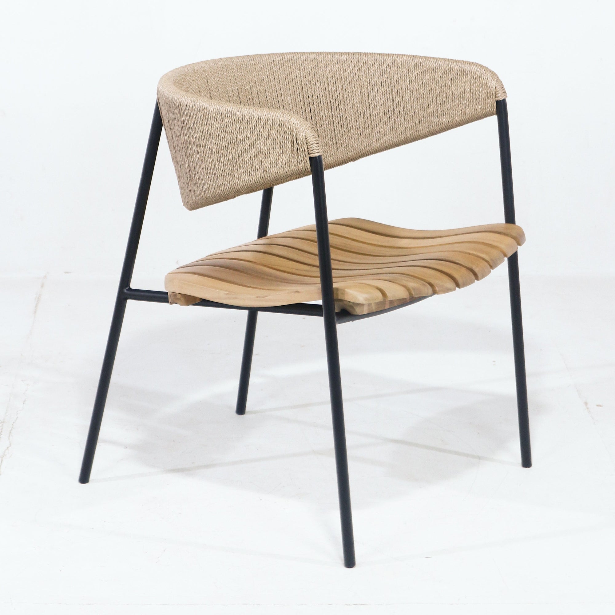 Clara Chair with Teak Seat and Rush Webbing