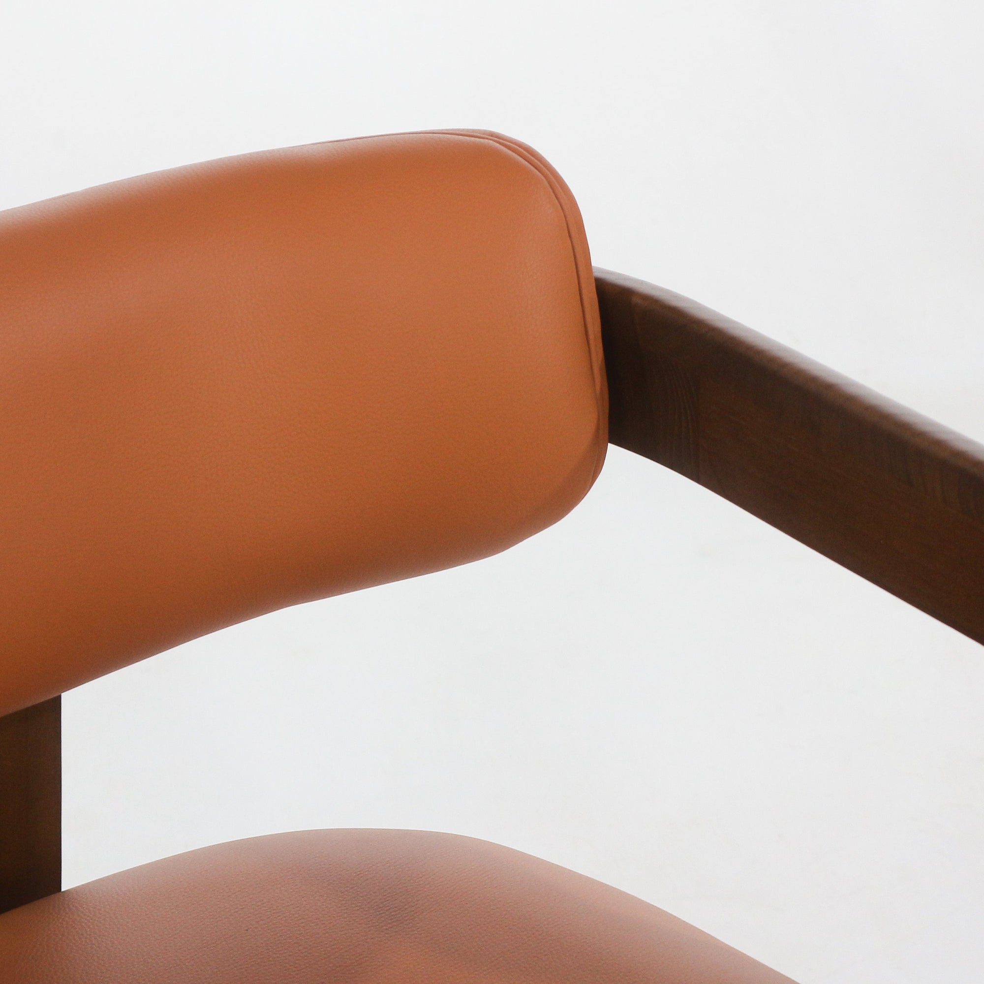 Pamplona Walnut Brown & Tan Leather Dining Chair - INTERIORTONIC