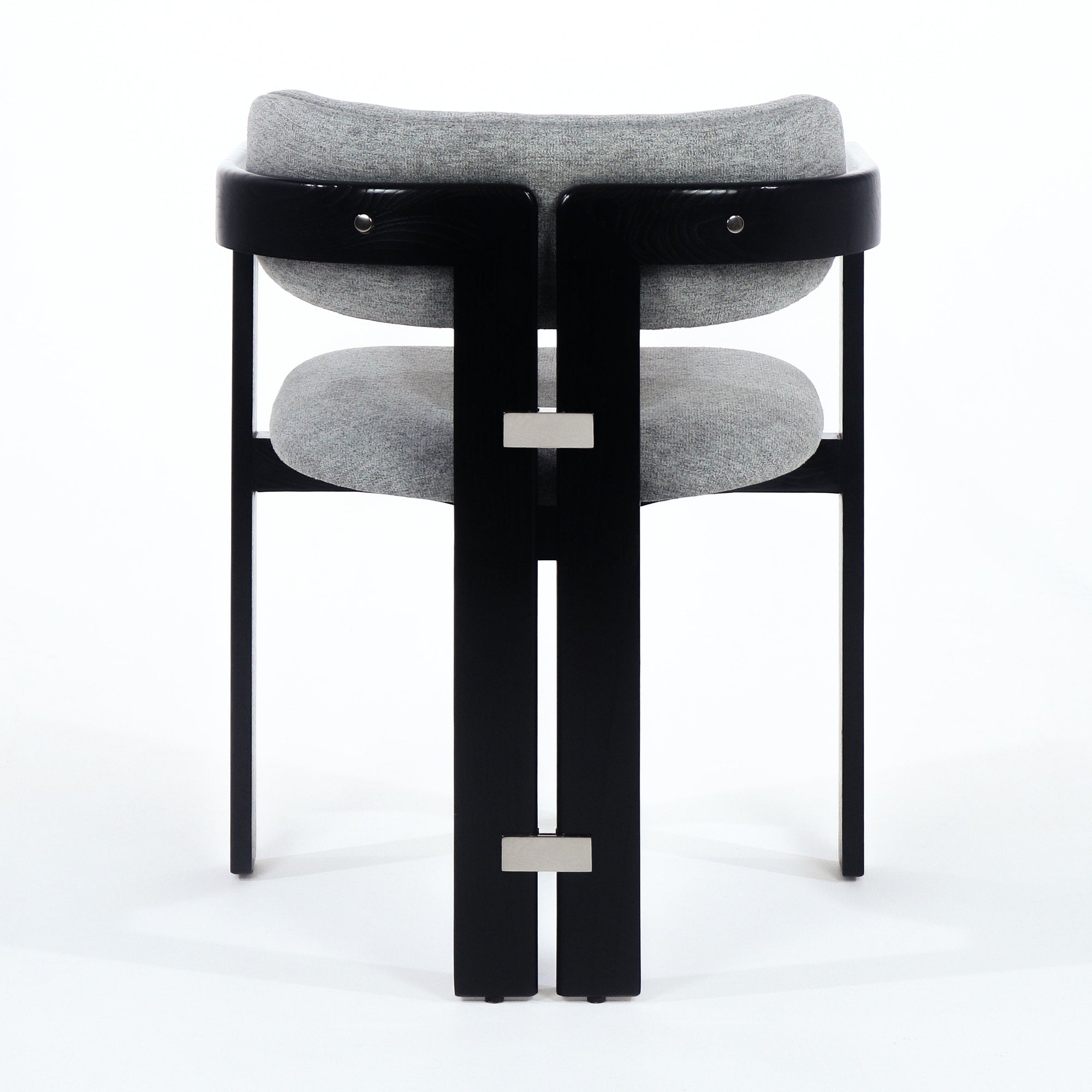Pamplona Black, Stainless & Grey Boucle Dining Chair
