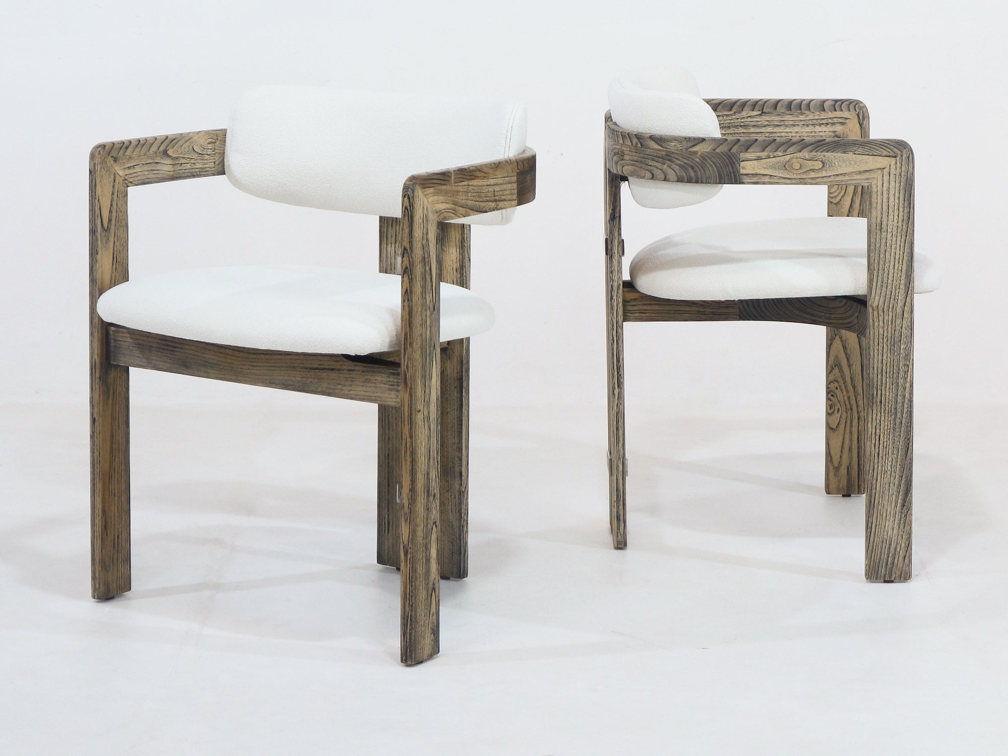 Pamplona Rustic Brown & Boucle Dining Chair