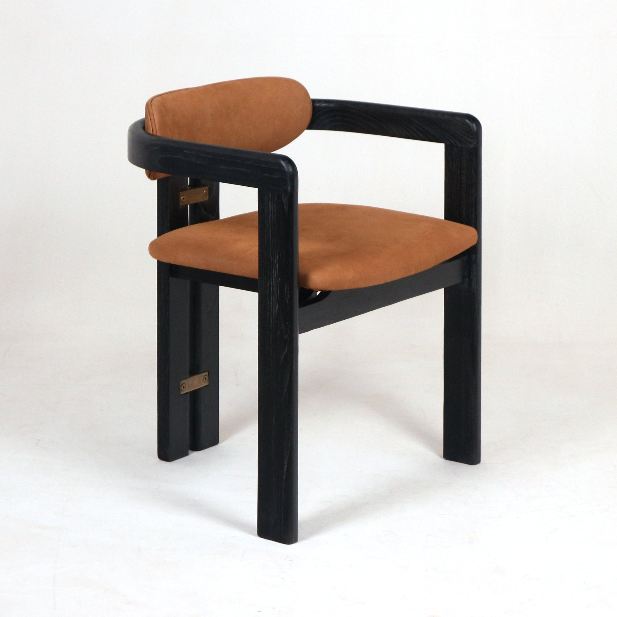 Pamplona Black, Brass & Nubuck Dining Chair - INTERIORTONIC