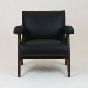 Jeanneret Boucle & Leather Upholstered Accent Chair