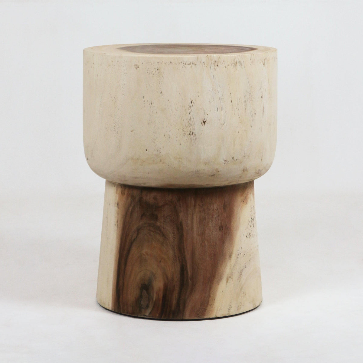 Havaya Natural Solid Wood Side Table - INTERIORTONIC